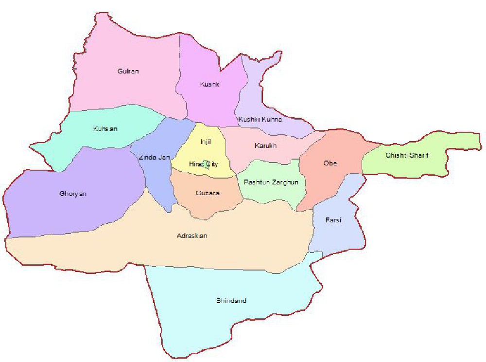 دانلود نقشه های GIS ولایت هرات افغانستان